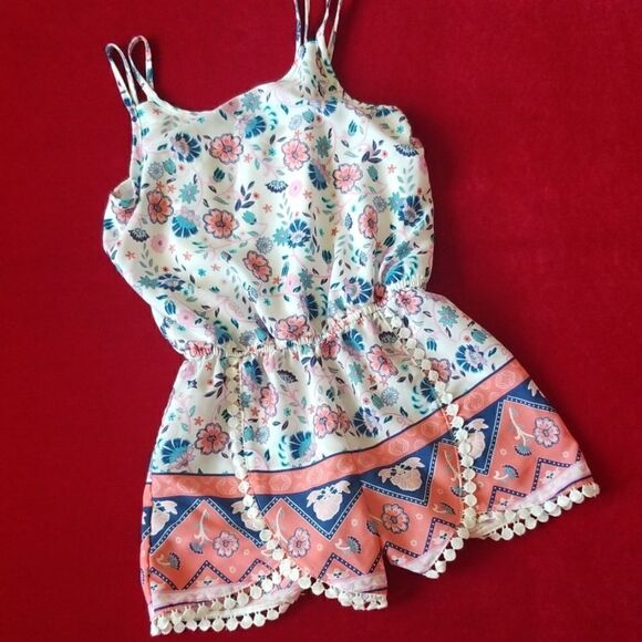 My Michelle Girls Floral Print Romper , Medium - Picture 1 of 6